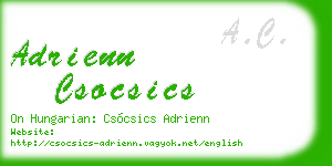 adrienn csocsics business card